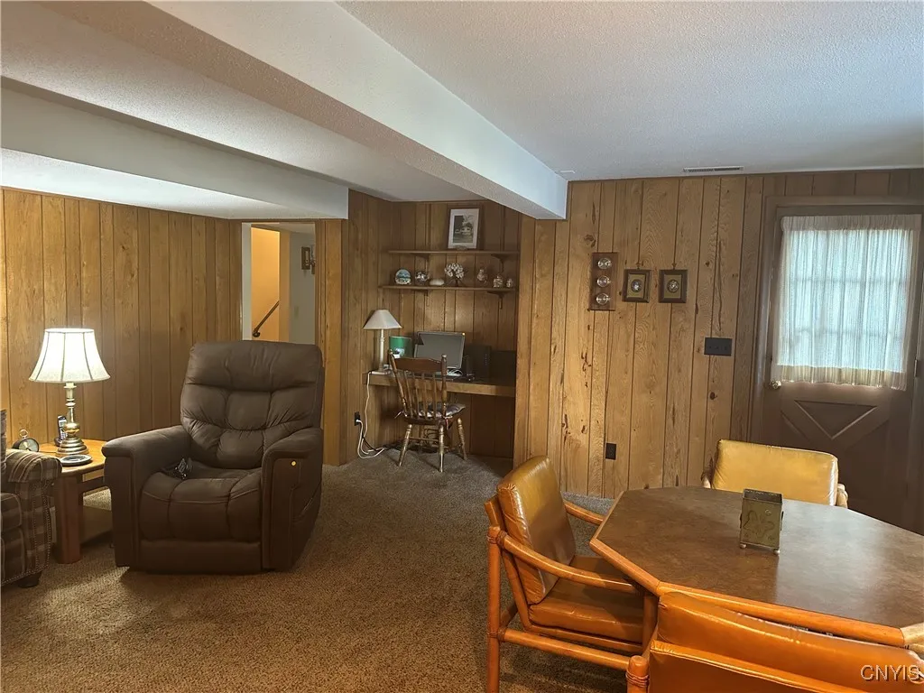 den/office/ playroom with gas fireplace