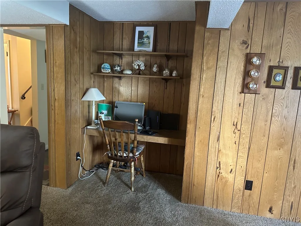 den/office/ playroom with gas fireplace