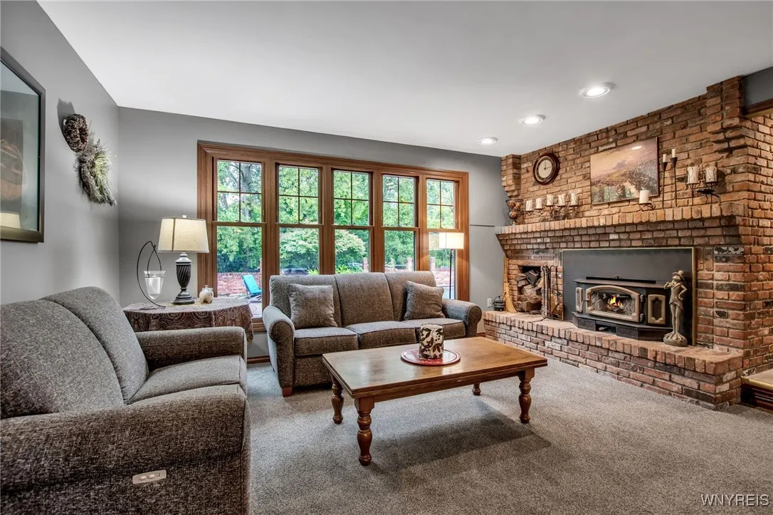 Living room overlooking pool area