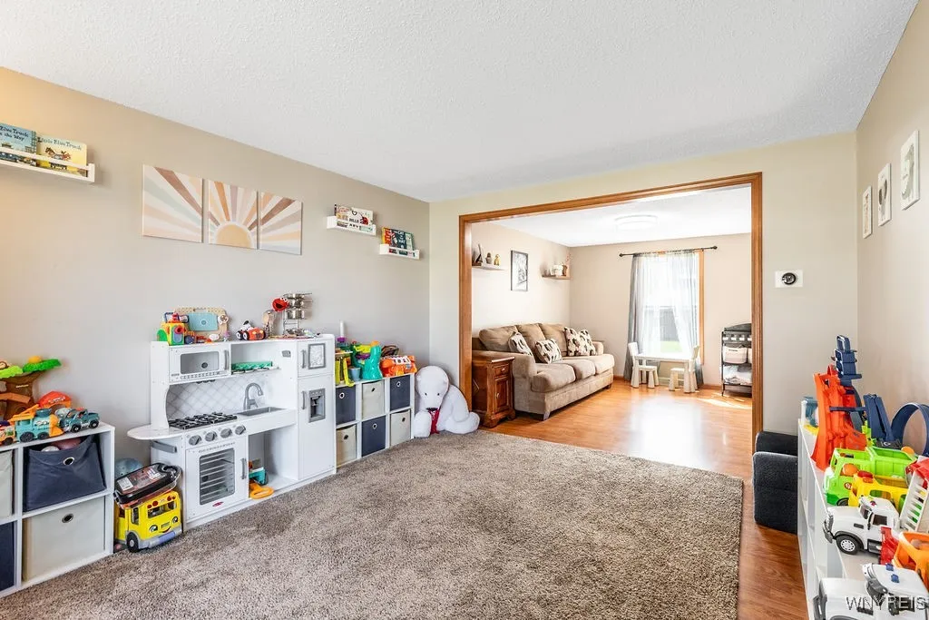 Family room and dining room