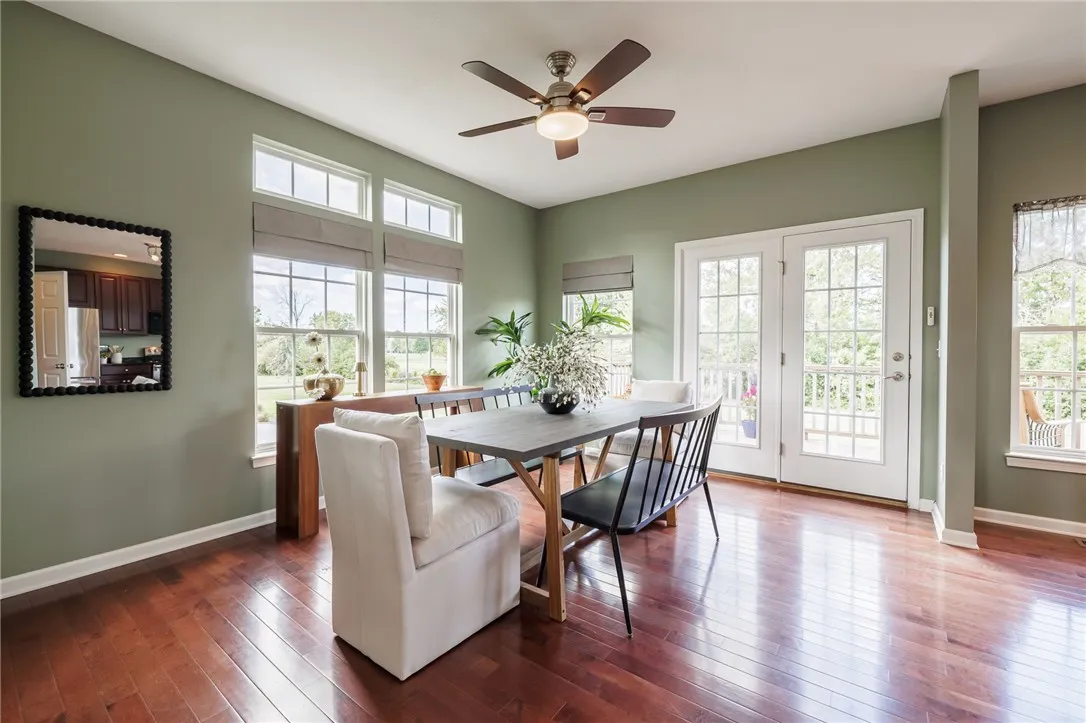 Gorgeous formal dining room w/door leading to HUGE Trex deck