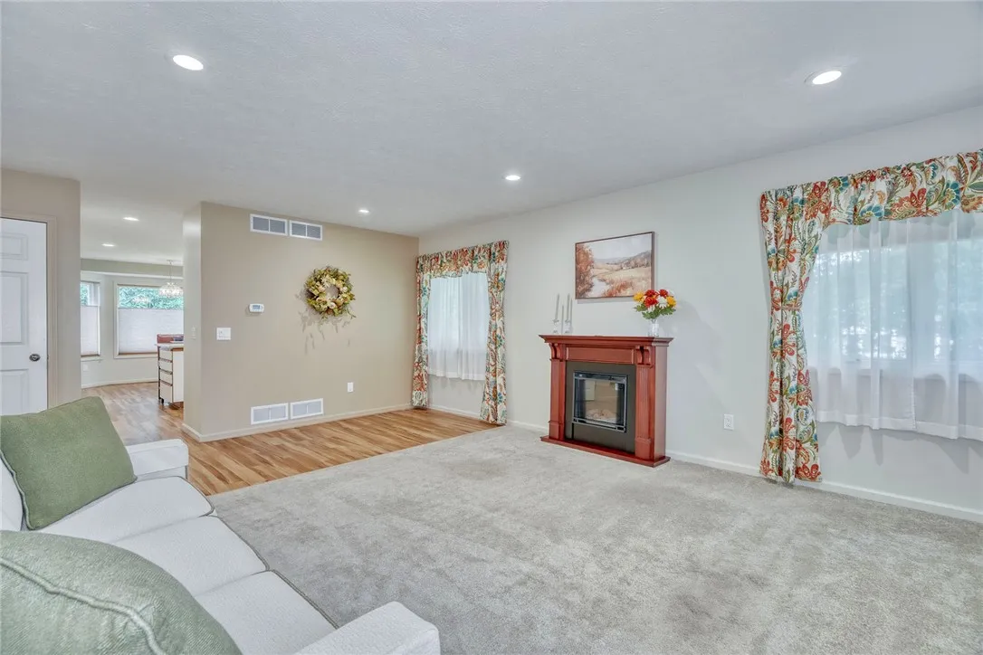 Love the recessed lighting in your living room.  Area for Formal Dining table if you choose!