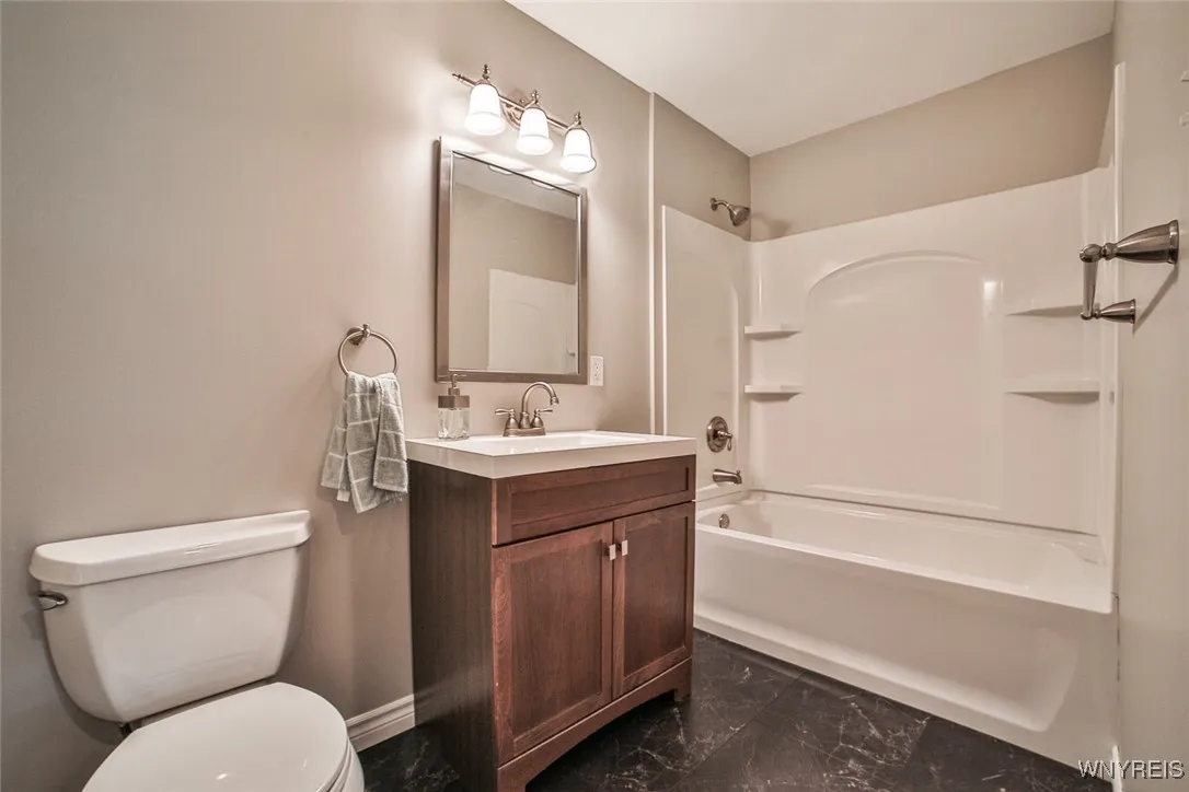 Remodeled in 2024 is a 1st floor full bath.