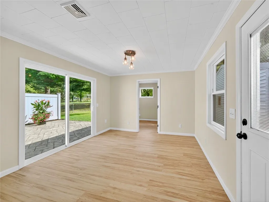 Great room looking onto the stamp concrete patio