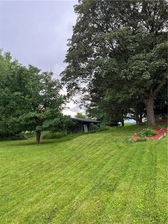 A view from the front looking back on the property