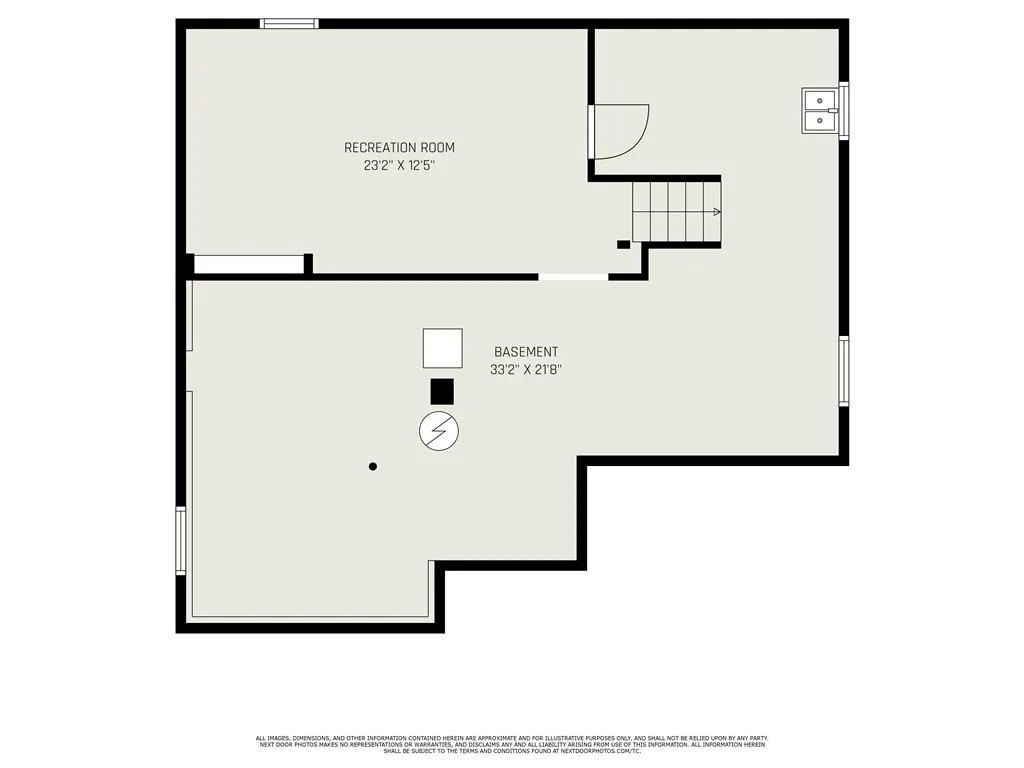 Basement layout - approximate dimensions