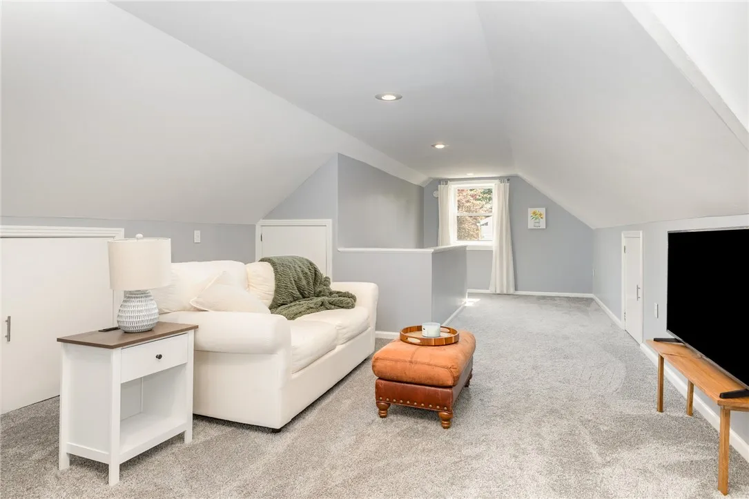 2nd floor with several storage spaces in the knee wall.