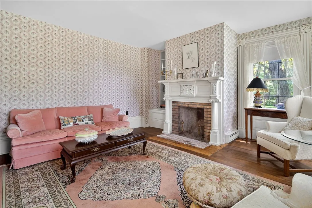 Formal living room with fireplace