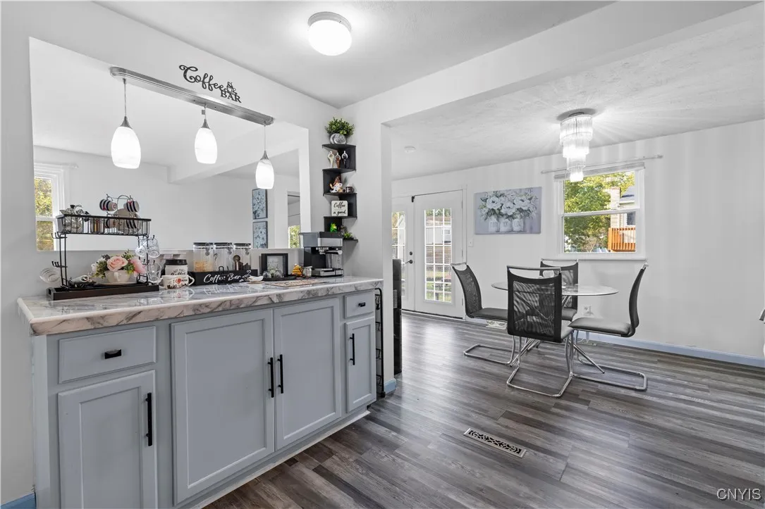 Big coffee bar with lots of storage!