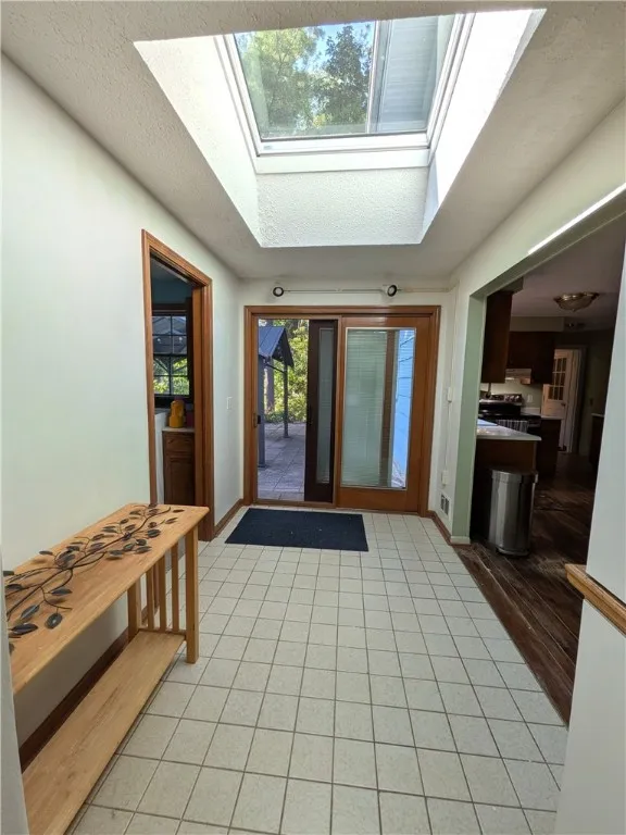 From the Family Room, going straight takes you outdoors, laundry to the left and kitchen to the right.