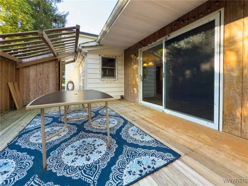 Deck with garden shed