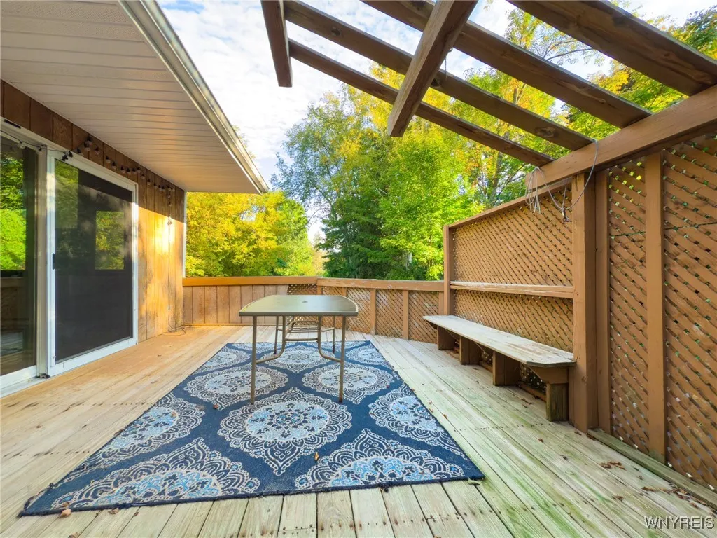 Deck with garden shed