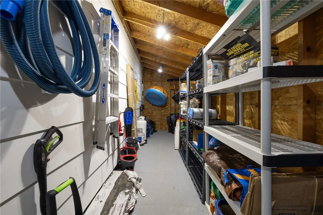 Storage room in garage