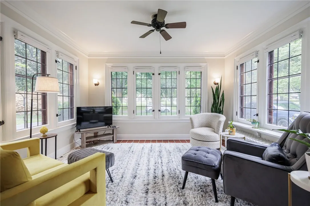 Unwind and watch the changing seasons through 3 walls of windows.