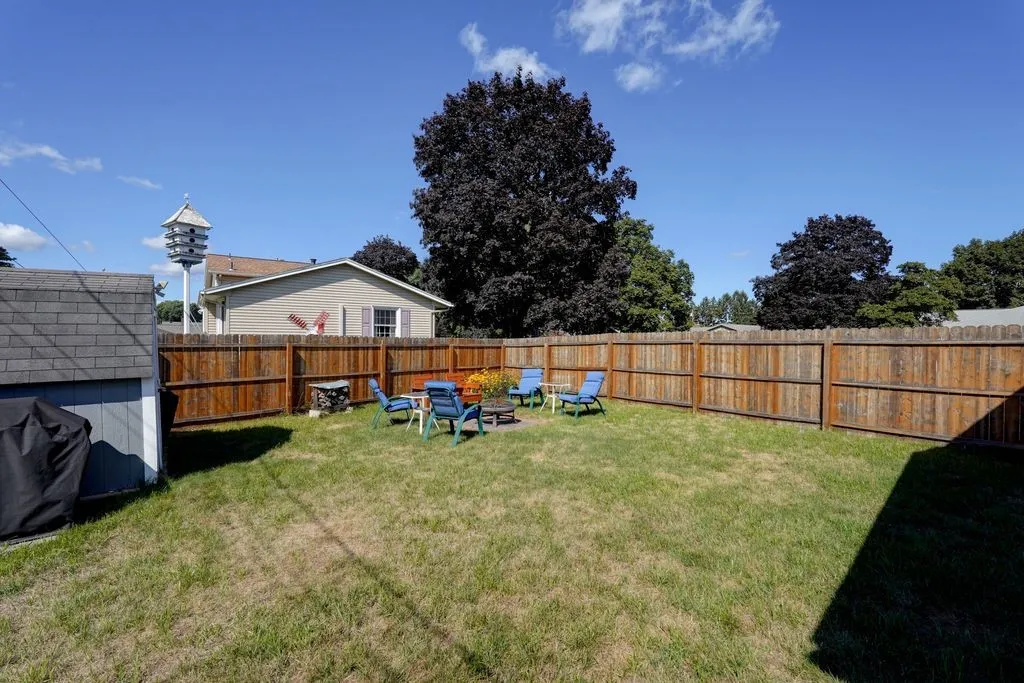 Spacious and private yard is easy to care for offering countless options for play sets and parties!