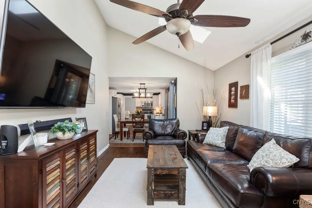 Family room open to the kitchen