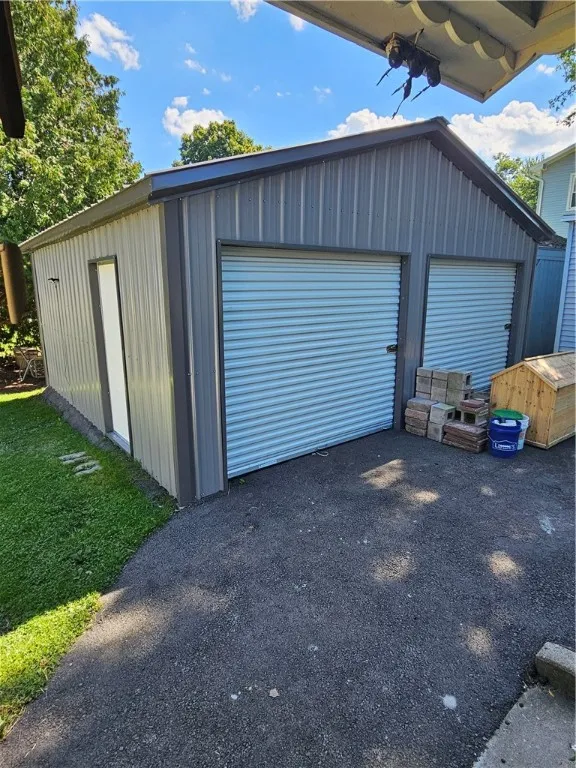 All metal 2 car garage