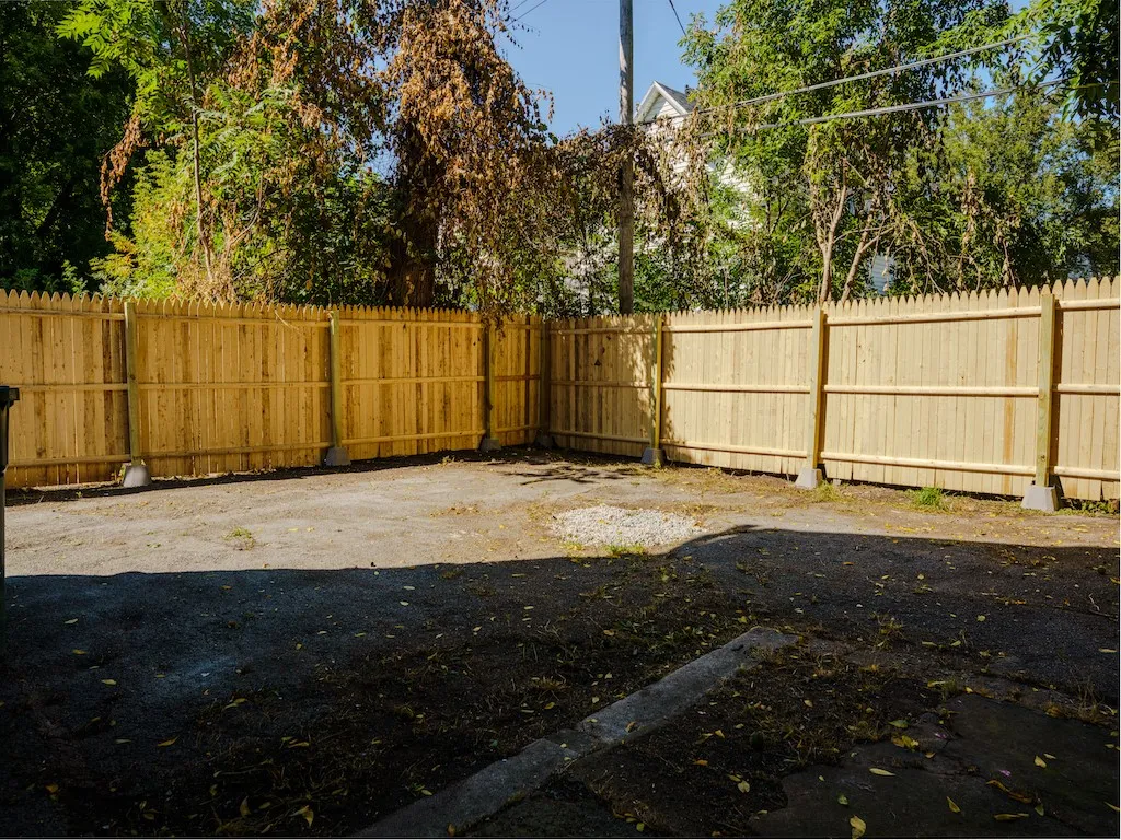 Brand new privacy fence in back of home