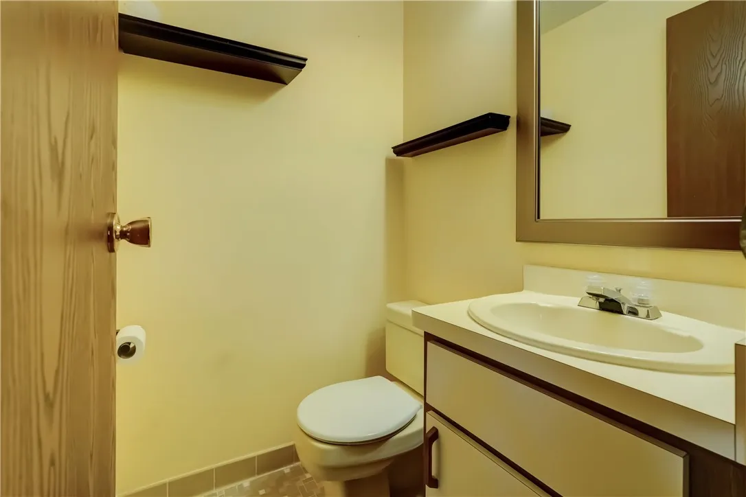 1st-floor powder room off the kitchen hall