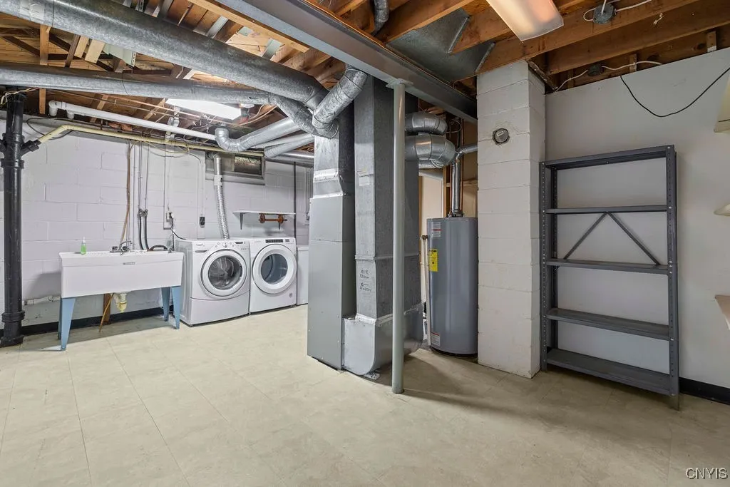 This space is a great laundry space and gives much storage.