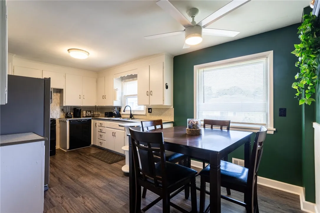 Spacious eat-in kitchen.