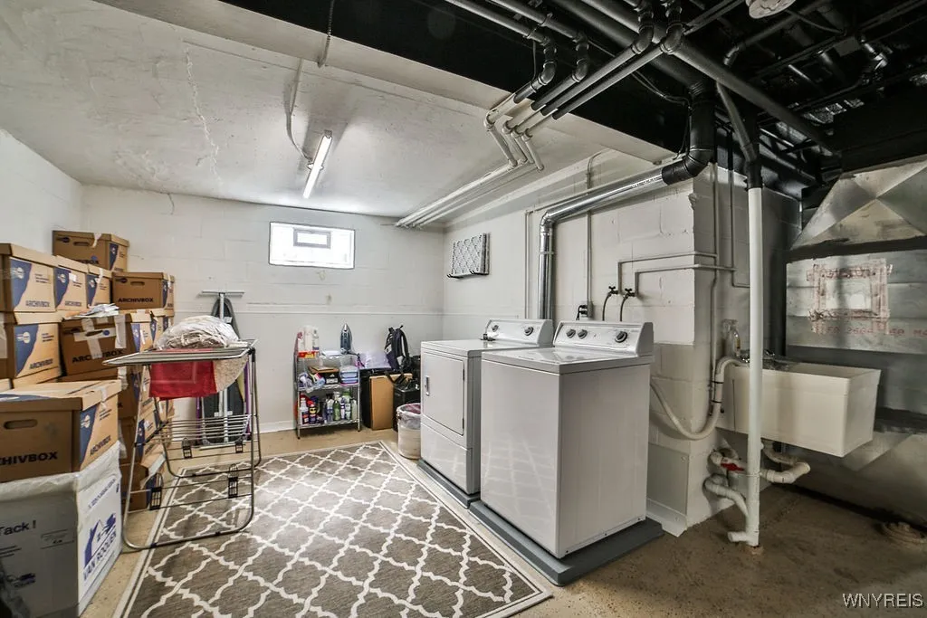 Basement laundry area