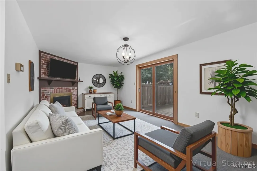 Virtually staged Living Room