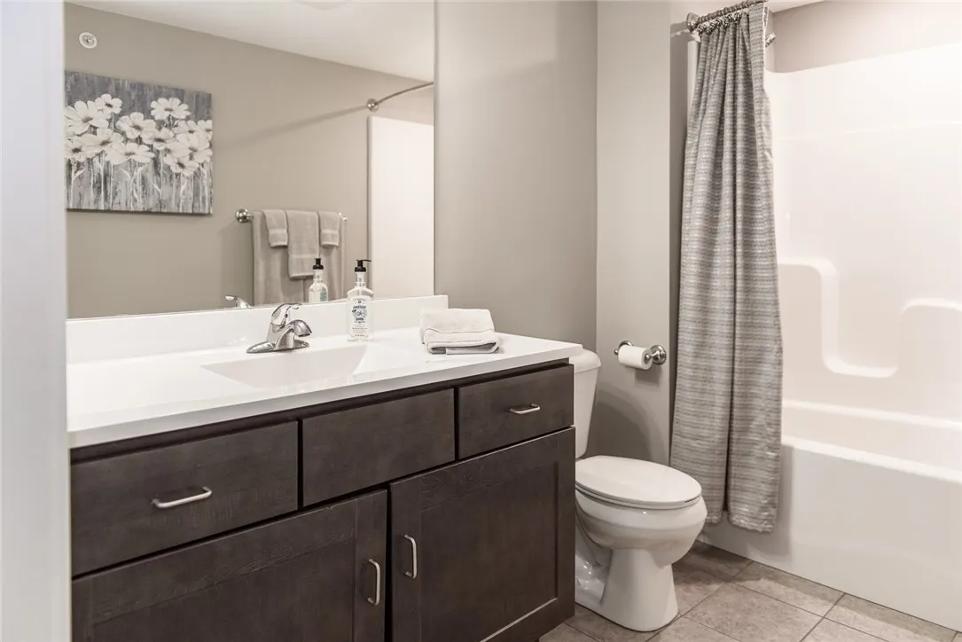 Typical full bathroom with shower/tub combo
