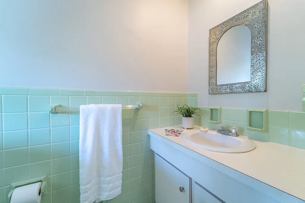 A convenient powder room is located right off the "friends and family" entrance.