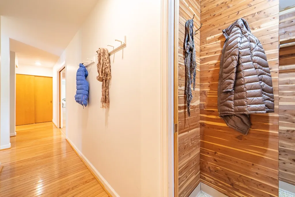 Like surprises? A walk-in cedar closet can hold coats, jackets, linens and more.