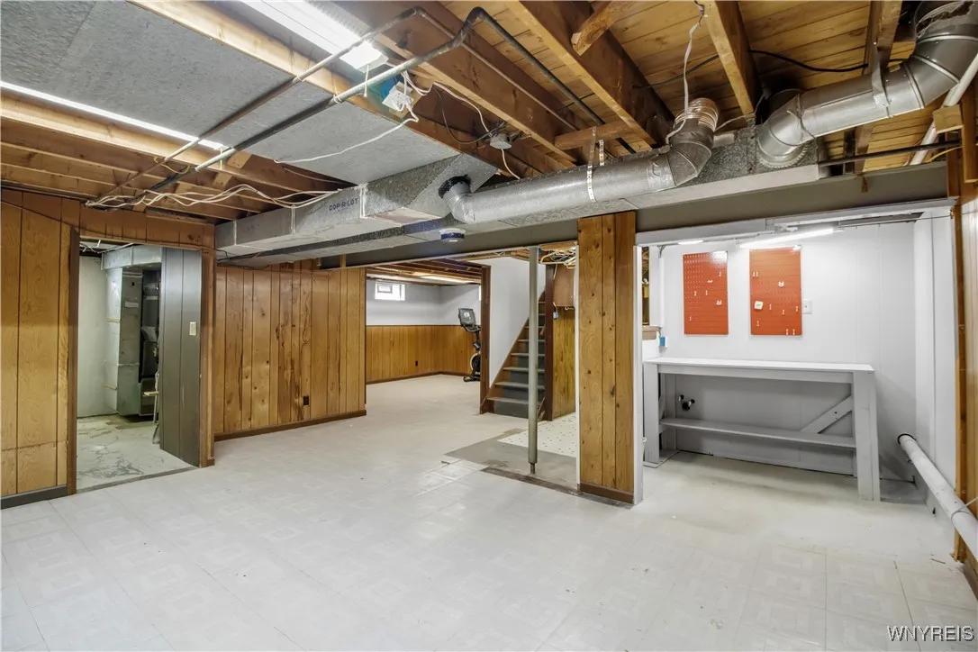 Partially finished basement