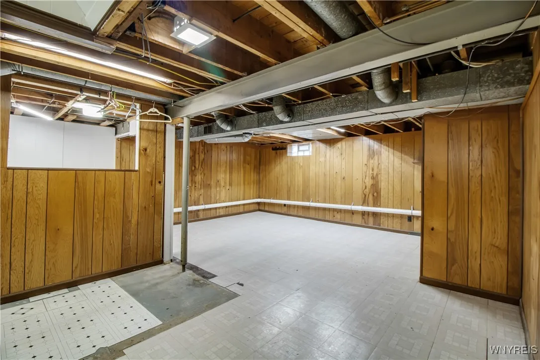 Partially finished basement