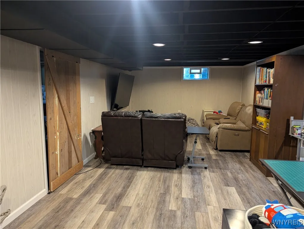 Partially finished basement
