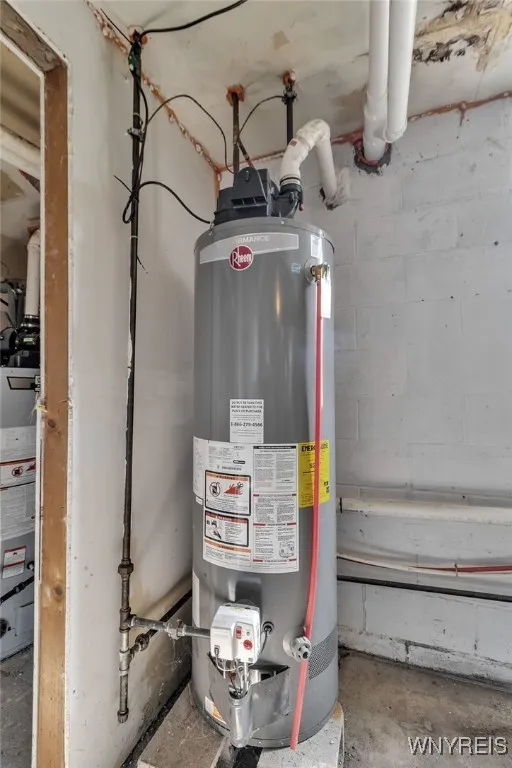 Newer furnace & hot water tank for rear apt on right