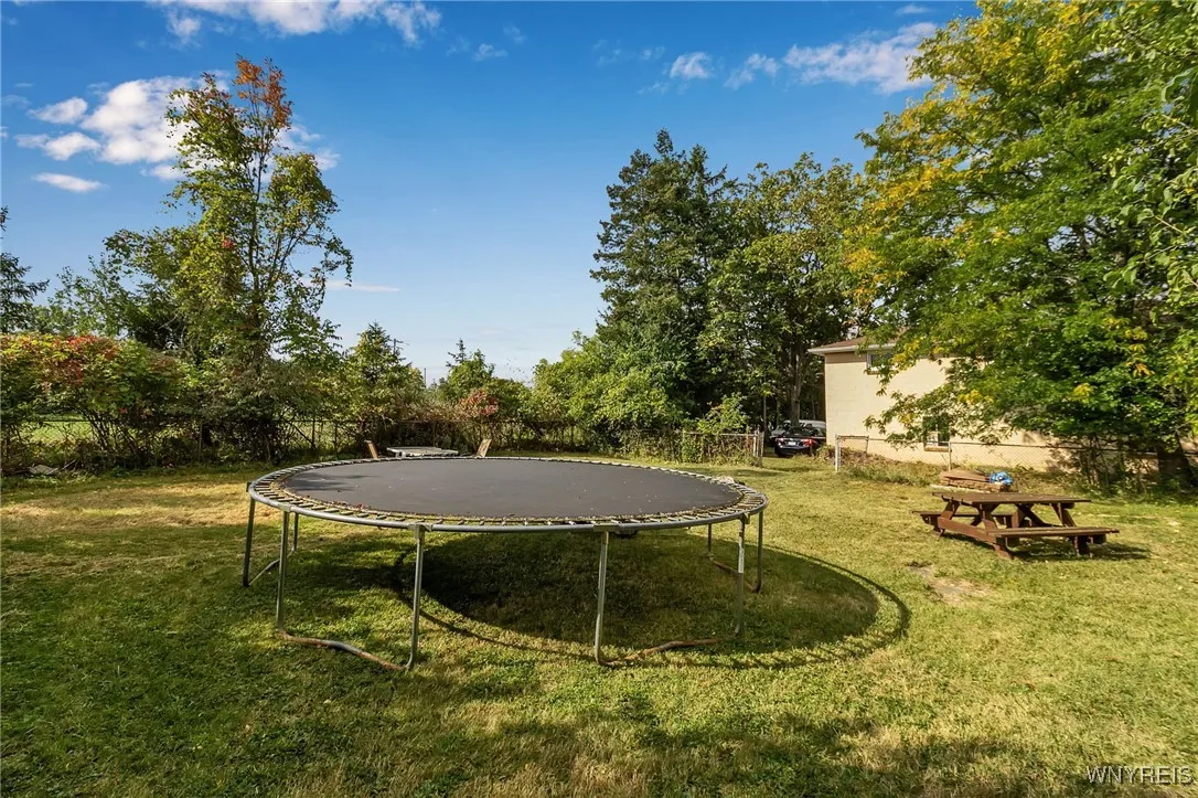  Trampoline and picnic tables belong to tenants