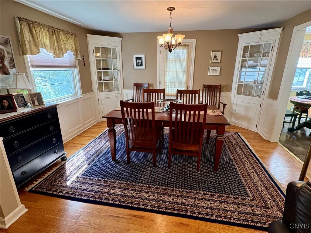 Formal dining room with corner built-ins