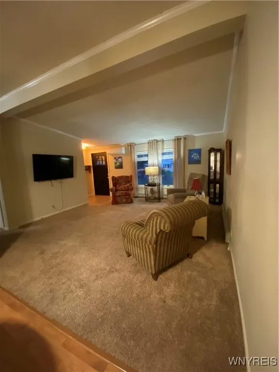 Living Room with vaulted ceiling