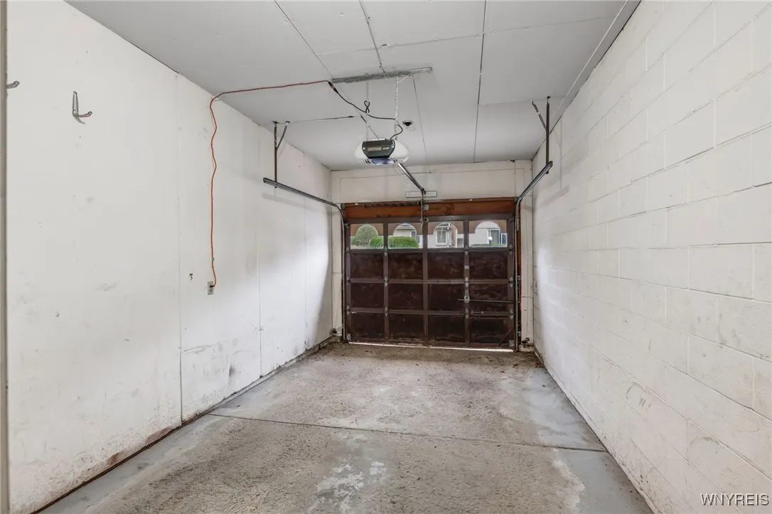 Attached one car garage.
