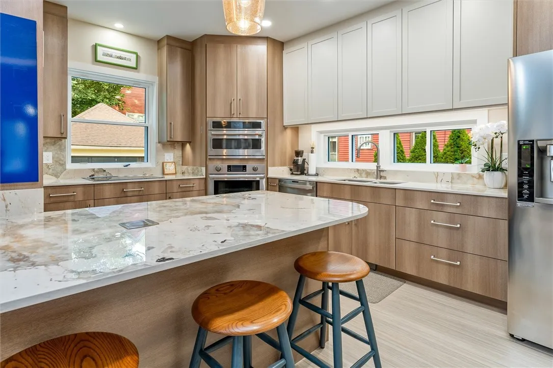 remodeled kitchen with Dekton countertops