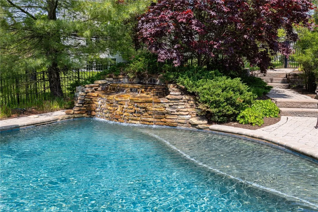 Waterfall brings tranquility to the home.