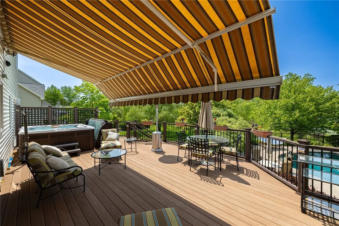 Enjoy the deck day and night, lounging in the shade, dining al fresco, or in the hot tub under the stars!