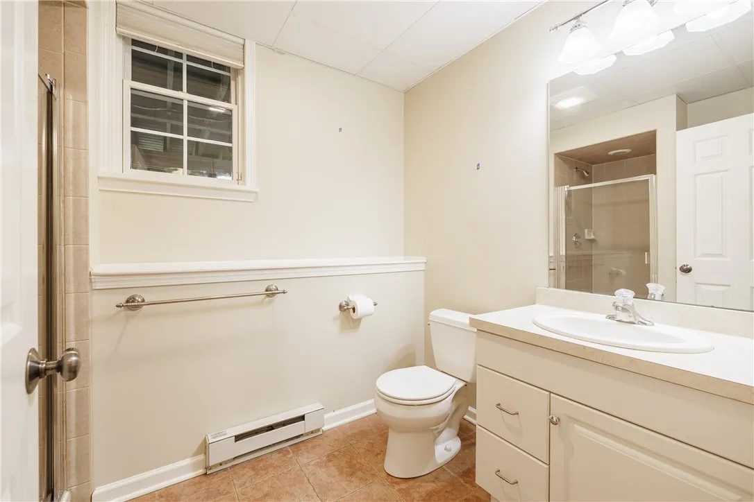 Lower level bathroom that is not included in official county record.