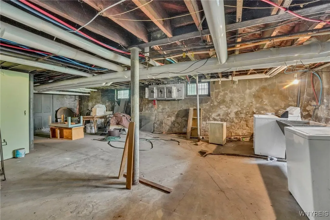 Basement with boiler pipes all professional wrapped