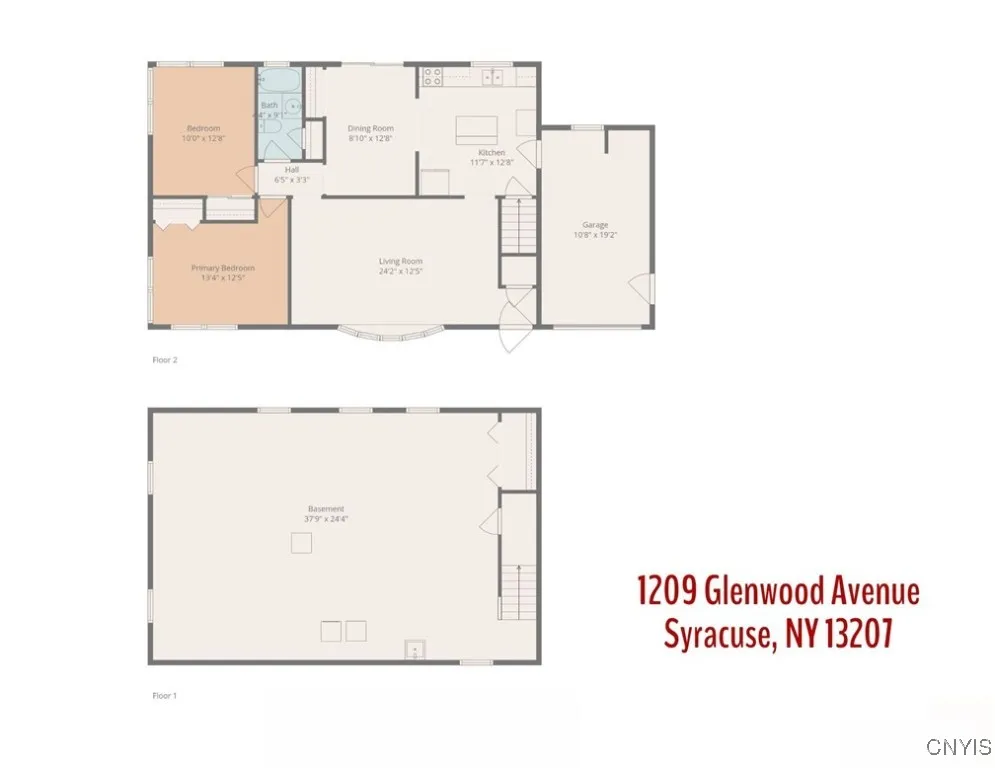 Before we head outside to tour the grounds, this floorplan rendering can provide more details on the dimensions of the rooms and the layout of the interior.