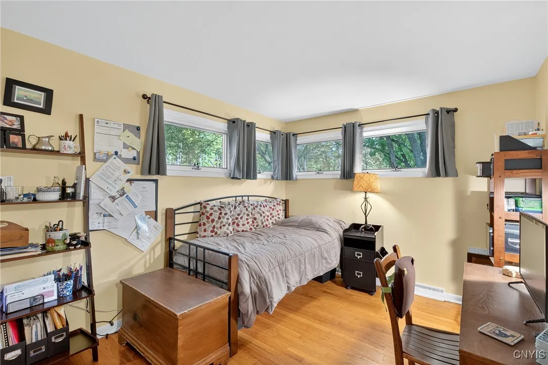 And now we enter the second bedroom that is now being used partially as an office.