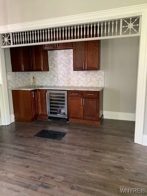 Wet bar in dining room