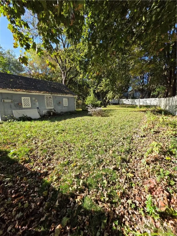 Yard with one car garage