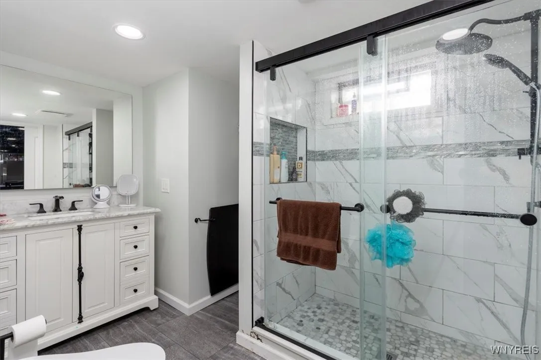 elegant basement bathroom