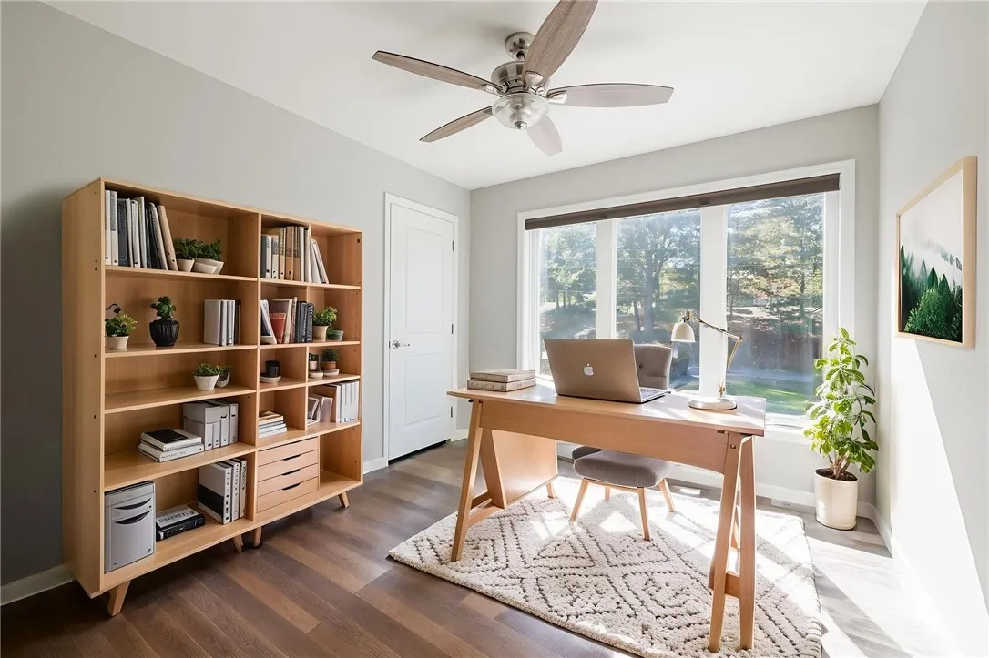 Virtually staged Bedroom or Study