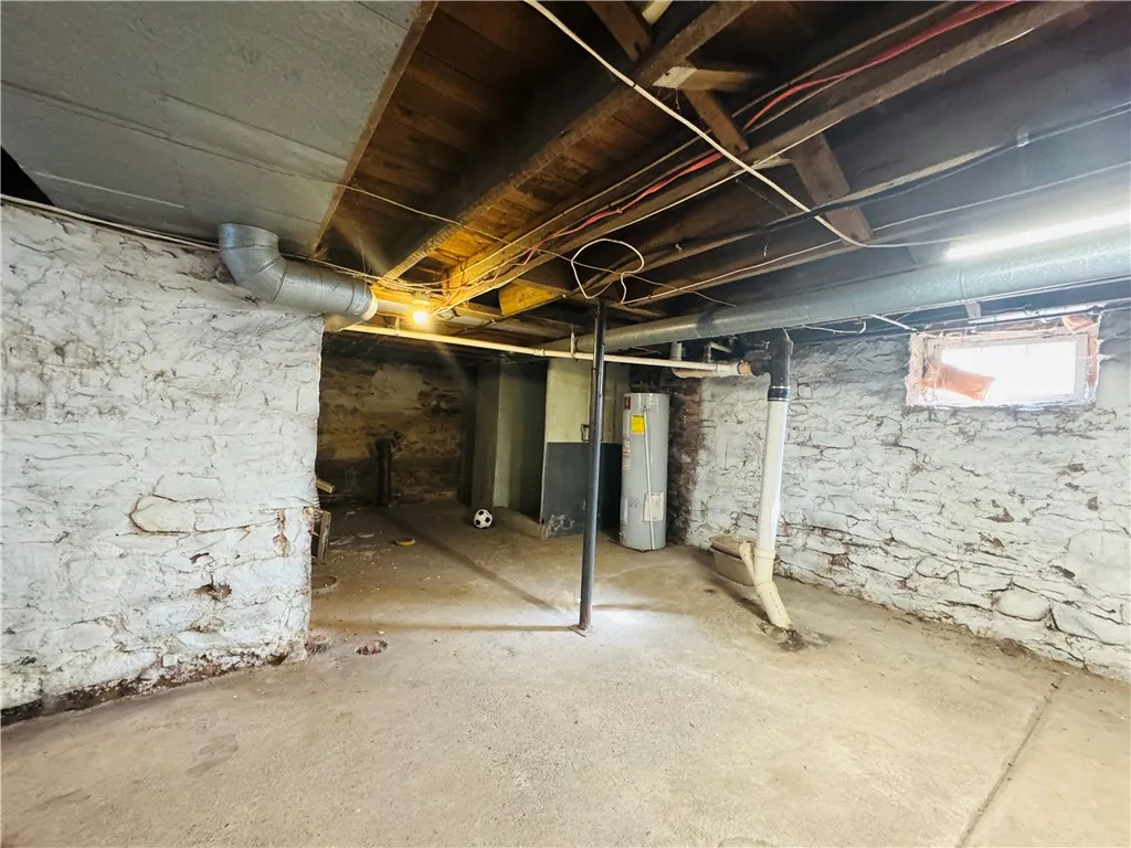 basement and hot water tank